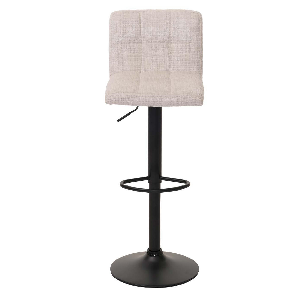 BARHOCKER 2er-Set gepolstert mit Lehne Sitzhöhe 63-83cm höhenverstellbar drehbar Stoff Chenille Creme-Beige - Beige, Textil/Metall (38/107/41cm) - PROREGAL