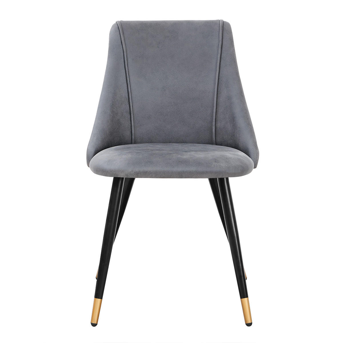 STUHL-SET 2 Stück in Kunstleder - Hellgrau/Schwarz, Holzwerkstoff/Textil (56/83/55cm) - Urban Meuble