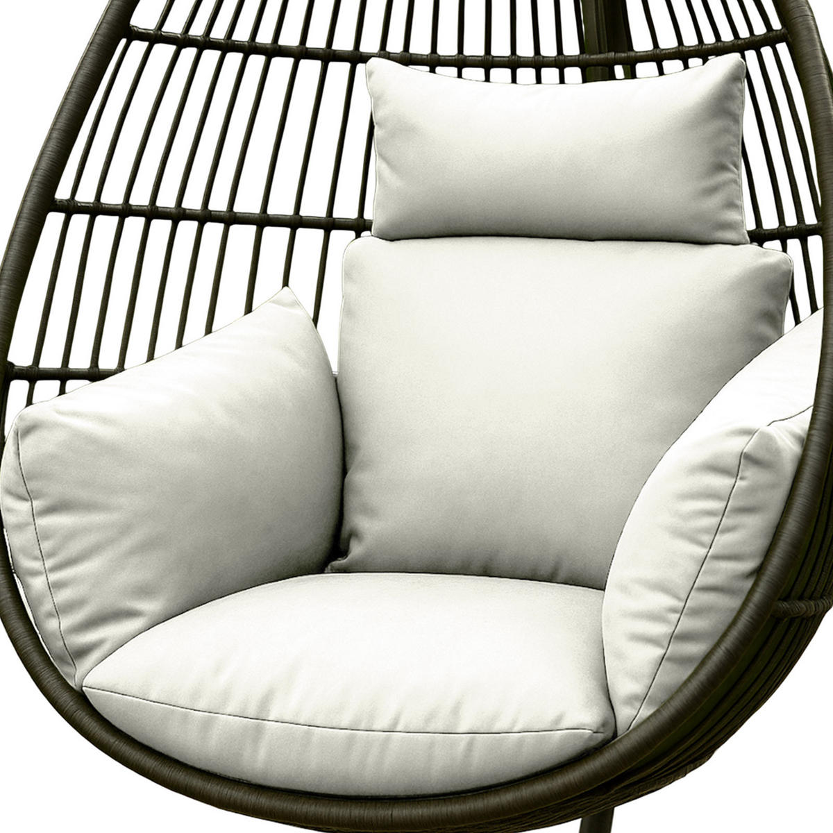 KISSEN für Hängesessel – wetterfest mit Kopfstütze - Naturfarben, Textil (110/15/112cm) - Homescapes