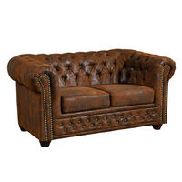 SOFA 148x86x72 braun CHESTERFIELD - Braun, Leder (148/72/86cm) - Massivmoebel24