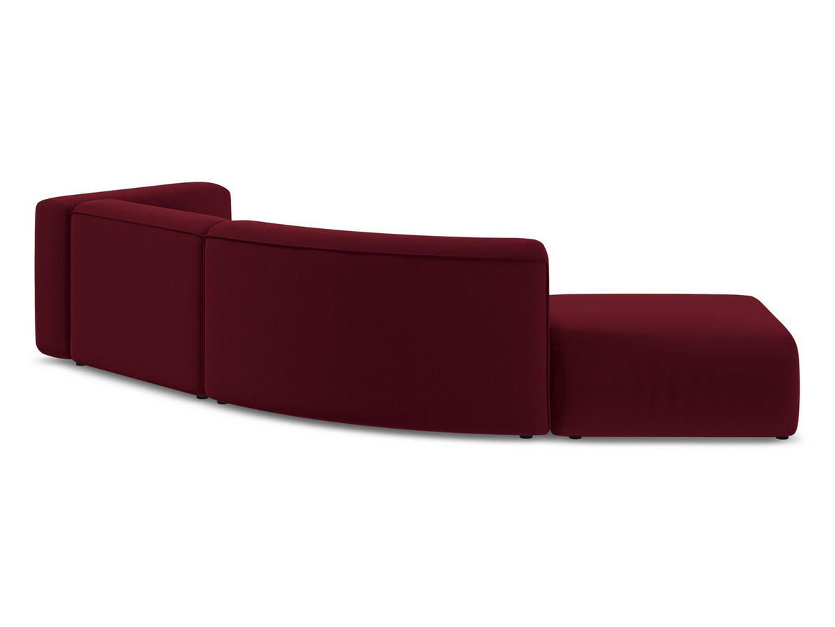 4-SITZER-SOFA Samt Stoff Rot - Bordeaux/Rot, Kunststoff/Textil (335/70/166cm) - Makamii