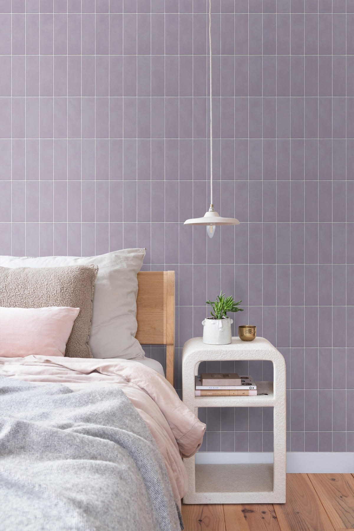 TAPETE Fliesenmuster 50 x 900 cm - Lila, Papier (50/900cm) - ESTAhome