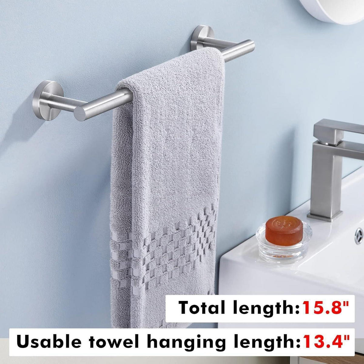HANDTUCHSTANGE Edelstahl gebürstet 40 cm - Silberfarben, Metall (5.1/40.1/30.6cm)