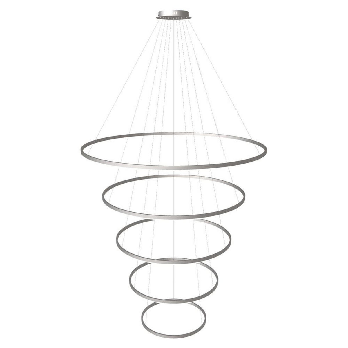 LED-HÄNGELAMPE 5er Ring Aluminium Ø 150 | 120 | 100 | 80 | 60cm - Alufarben, Metall (1.3/150/3.3cm) - s.luce