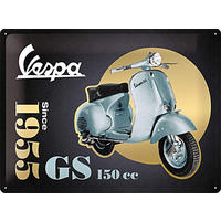 BLECHSCHILD 30/40 cm Vespa GS 150 Since 1955 - Multicolor, Metall (40/30/0.2cm) - Nostalgic-Art