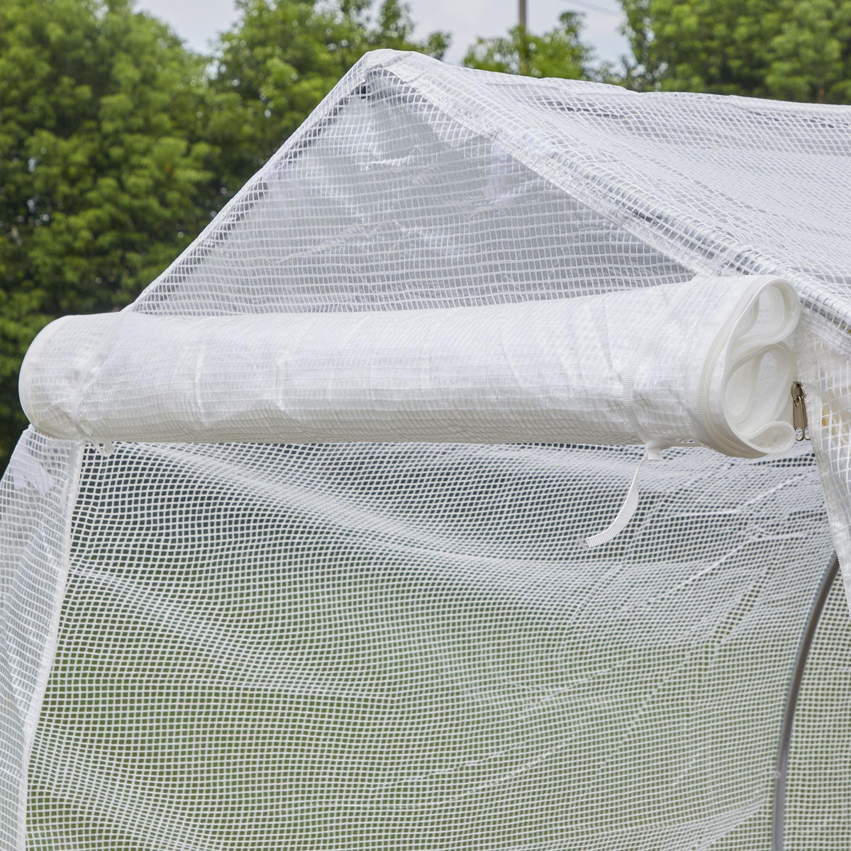 GEWÄCHSHAUS DE-12034 mit 2 Türen & 6 Fenstern Weiß - Weiß, Kunststoff (200/200/400cm) - ComfortXL