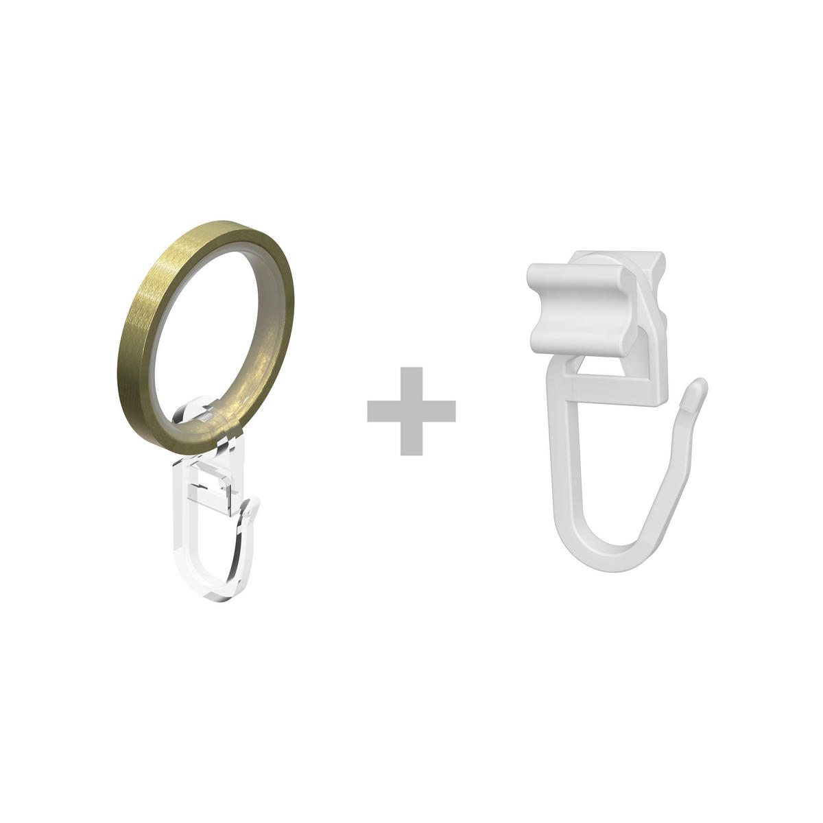 GARDINENSTANGE RUNDROHR-INNENLAUF Prestige Tanara 180 cm, 2-läufig, 20 mm Ø Messing-Optik - Messingfarben/Goldfarben, Metall (180cm) - INTERDECO