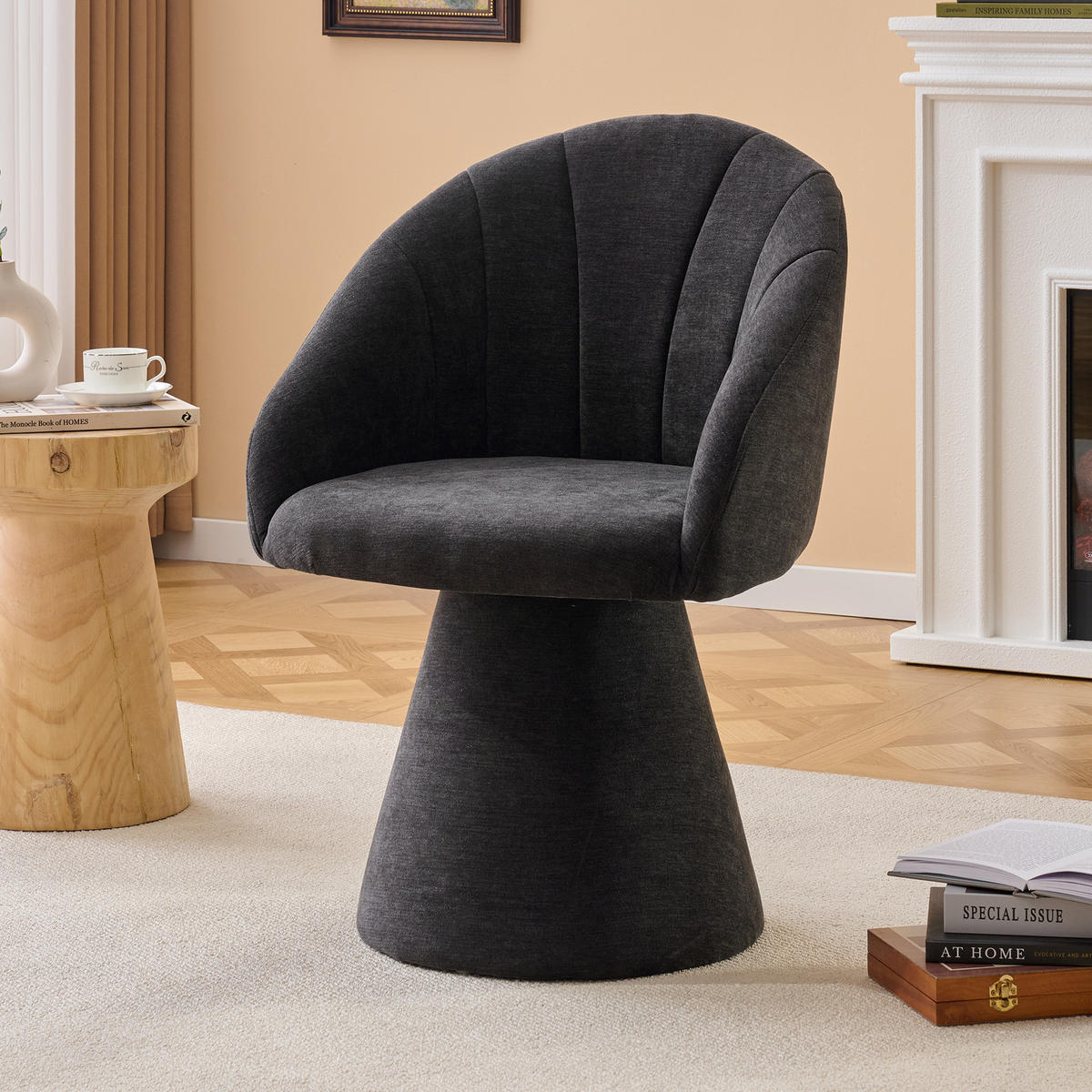 POLSTERSTUHL DE-36252 mit 360°-Drehung Grau - Grau, Holzwerkstoff (56/80/57cm) - ComfortXL