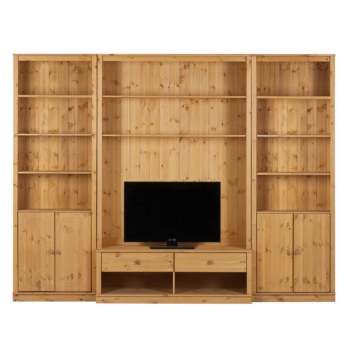 WOHWAND - Kiefer massiv, Typ B - Kieferfarben, Holz (288/223/45cm) - home24