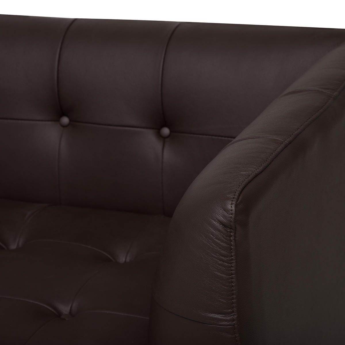 3-SITZER-SOFA Echtleder Braun Byske - Dunkelbraun, Leder/Fell (200/73/78cm) - Beliani