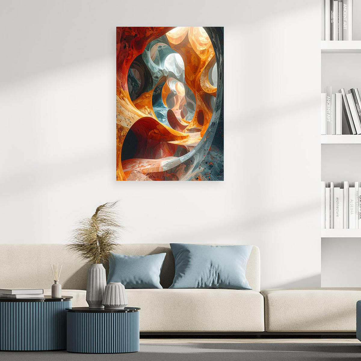 LEINWANDBILD 3D und geometrisch 80x120cm - Orange, Textil (80/120cm) - Feeby