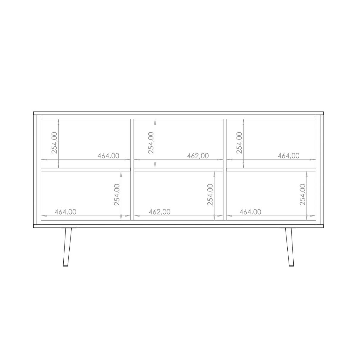 KOMMODE Lori mit 3 Türen, Push-to-open-Öffnung, schwarz - Schwarz, Holzwerkstoff/Metall (150/80/40cm) - Beautysofa