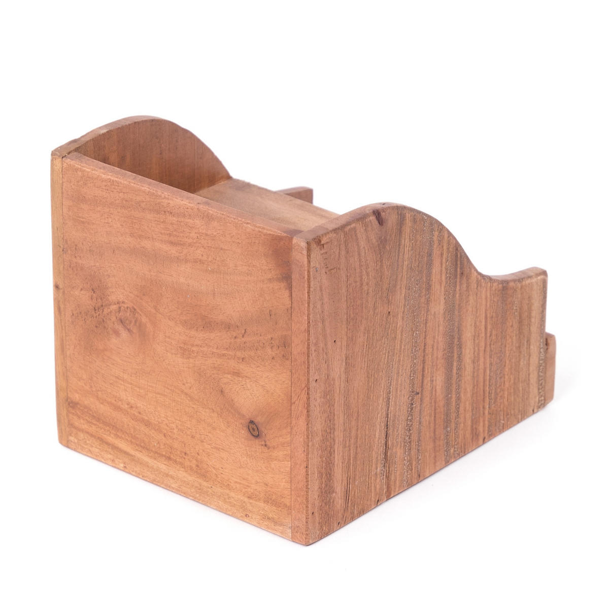 ORGANIZER Storage 20 Mahagoni Massivholz, 2 Fächer naturfarben - Naturfarben, Holz (25/20/20cm) - DESIGN DELIGHTS