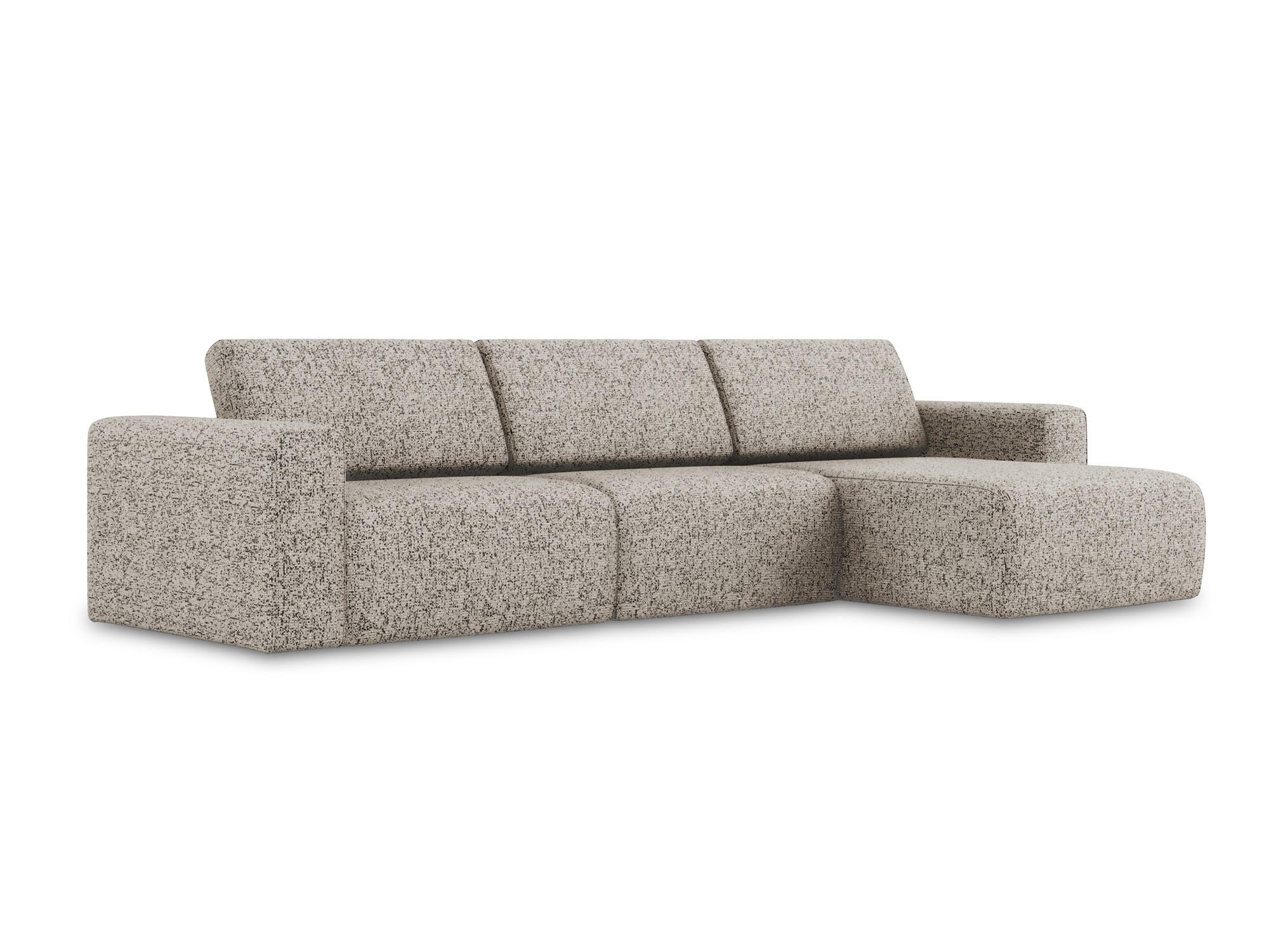 ECKSOFA rechts Strukturstoff Stoff Beige - Beige/Gelb, Kunststoff/Textil (314/167cm) - Makamii