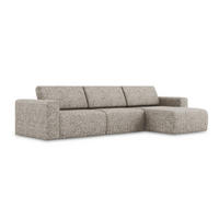 ECKSOFA rechts Strukturstoff Stoff Beige - Beige/Gelb, Kunststoff/Textil (314/167cm) - Makamii