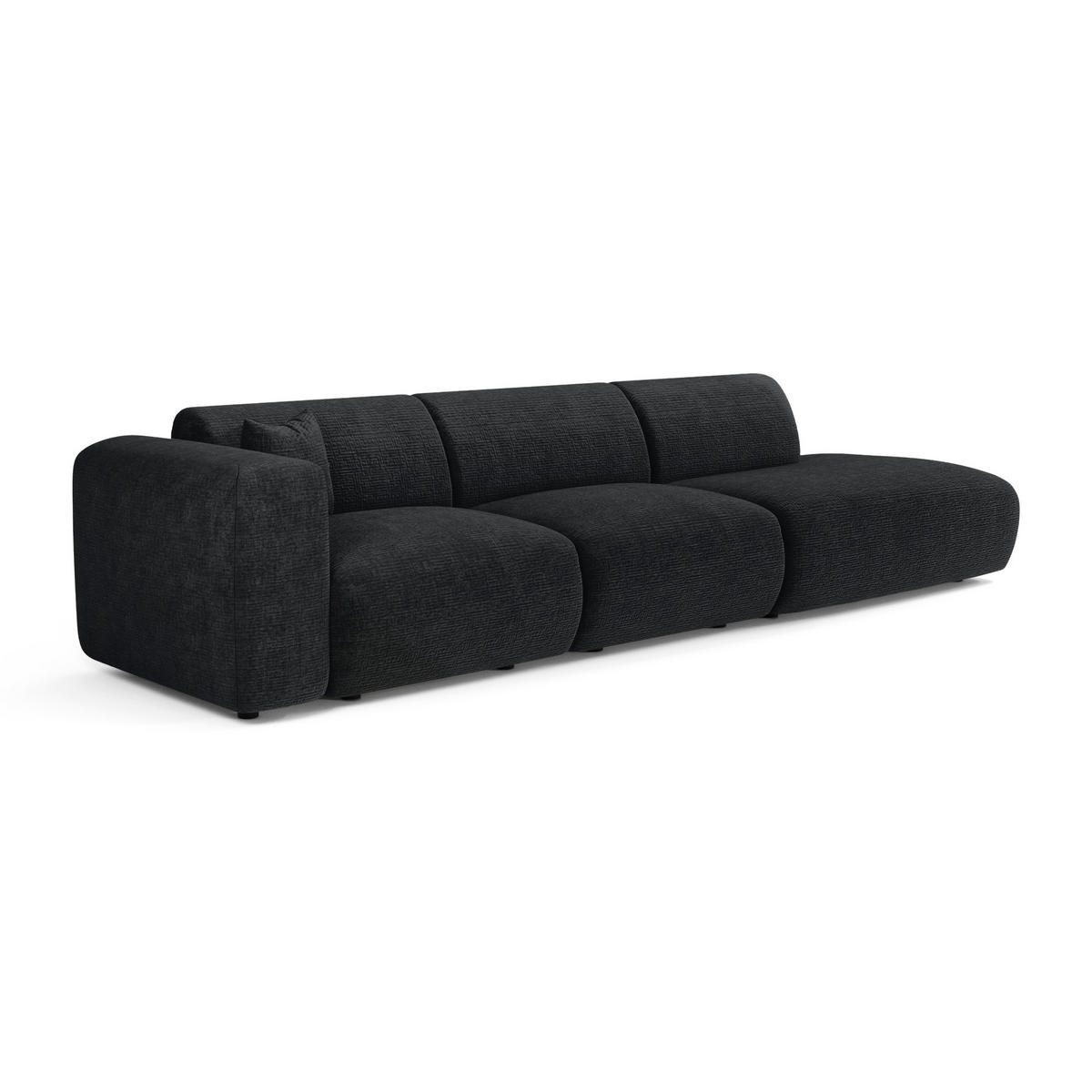 SOFA 5-Sitzer Gemusterter Samt Dunkles Anthrazit 310cm - Anthrazit, Textil (310/73/96cm) - Sia Home