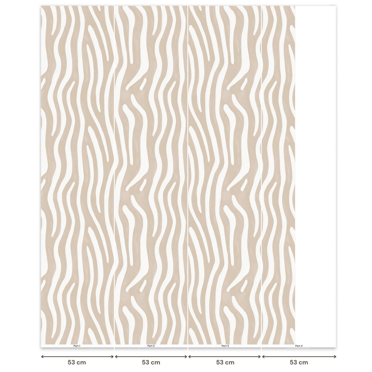 TAPETE - Abstrakt - Zebra - Beige - 200x260 cm - Beige, Papier (200/260cm) - OnlyWow