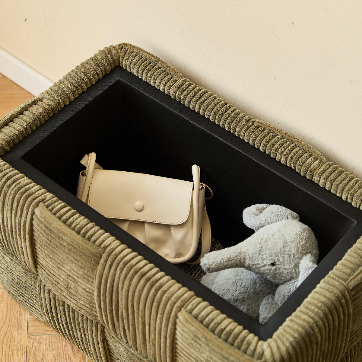 SITZBANK Kord Grün - Grün, Textil (64/38/36cm) - Nordlys