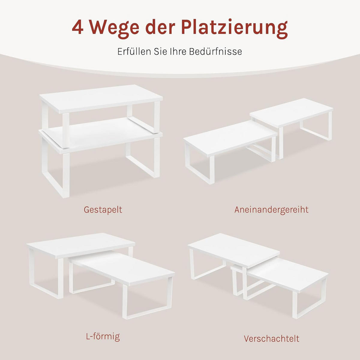 KÜCHENREGAL 2er Set aus Holzwerkstoff Weiß - Weiß, Holzwerkstoff (34/13/19cm) - Woltu