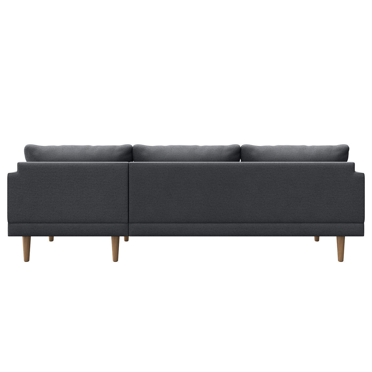 ECKSOFA mit Longchair - Webstoff - Buchefarben/Grau, Buchenholz/Textil (242/150cm) - home24