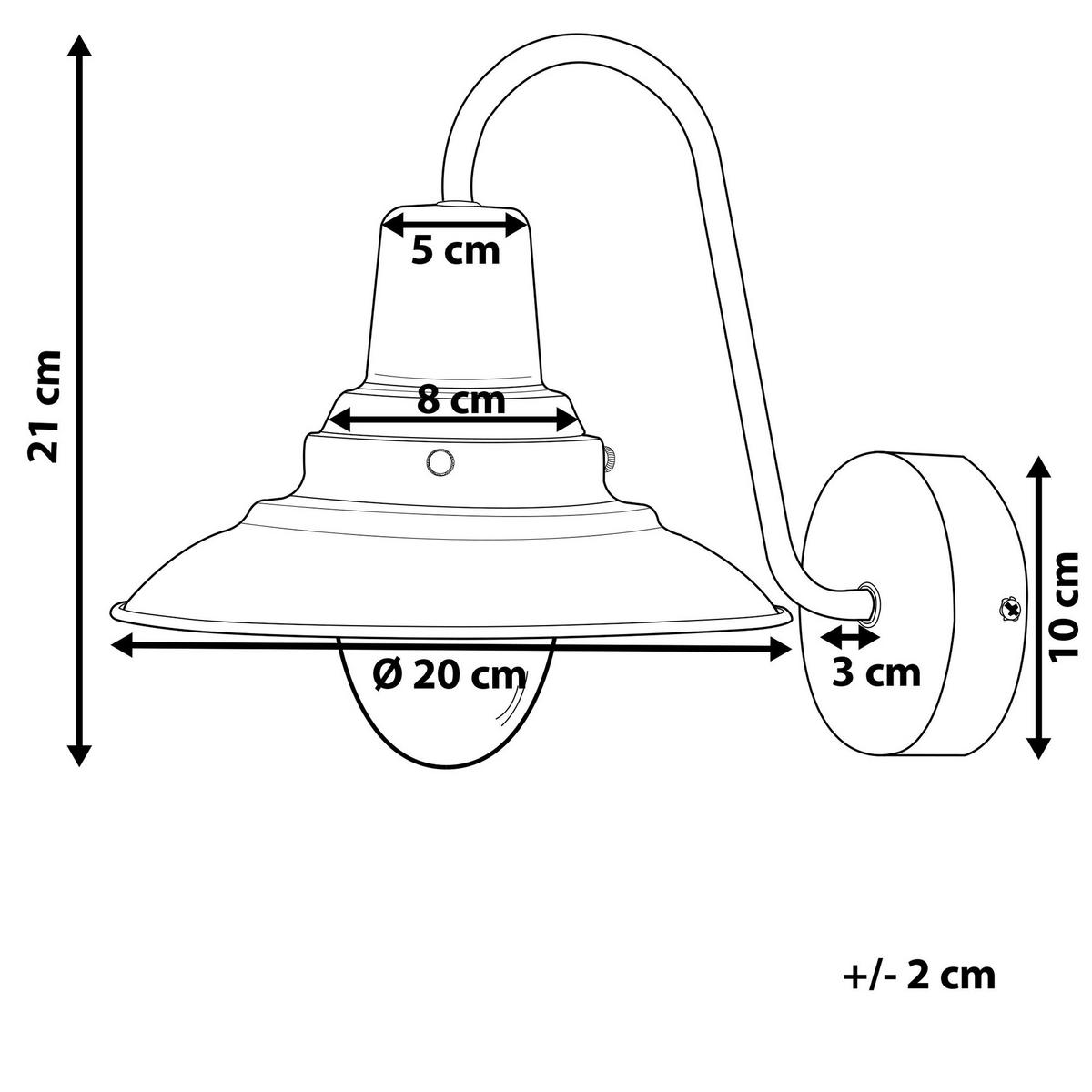 WANDLEUCHTE Luza 20/20/21 cm - Silberfarben, Metall (20/21/20cm) - Beliani