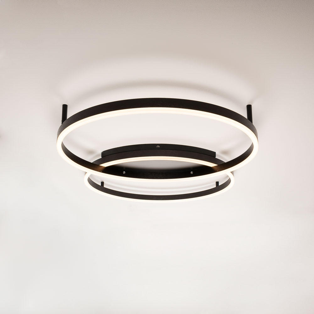 Thumbnail - s.luce Led-Deckenlampe, Gold, Metall, Rund,Rund, G, 80x5.5x140 cm, Lampen & Leuchten, LED Beleuchtung, LED-Deckenleuchte...