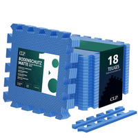 BODENSCHUTZMATTE 18er-Set Blau - Blau, Kunststoff (30/30cm) - CLP