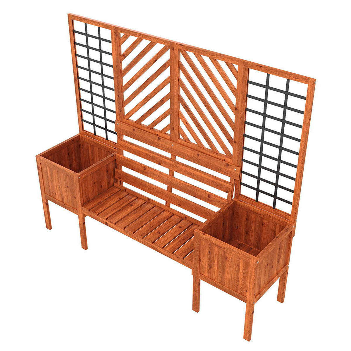 BLUMENKASTEN mit viel Platz，Braun Massivholz Tanne - Braun, Holz (42/145/170cm) - KOMHTOM