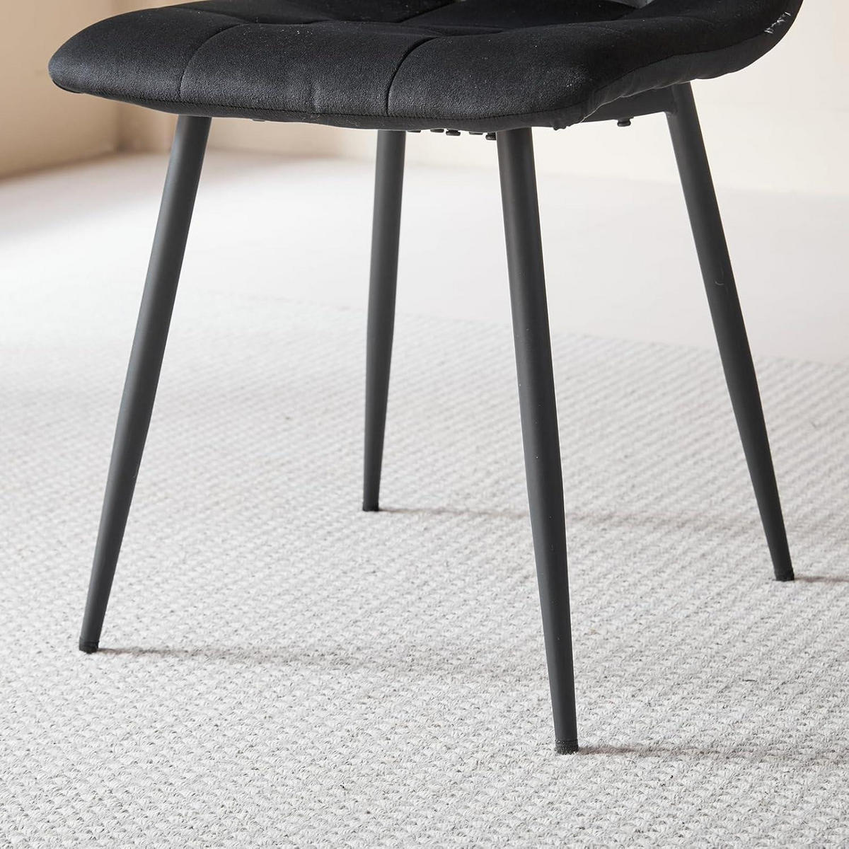 ESSZIMMERSTUHL 2er-Set Samt Schwarz, moderner Küchenstuhl - Schwarz, Textil (43/89.5/44cm)