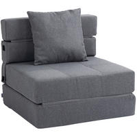 SCHLAFSESSEL mit Liegefläche 70/174 cm – klappbar und platzsparend - Dunkelgrau, Textil (70/61/70cm) - BEAOK