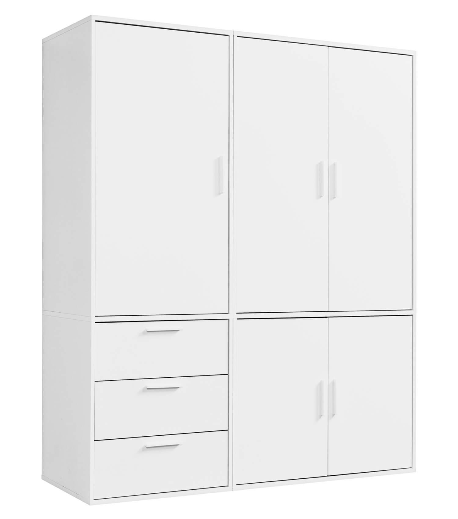 KLEIDERSCHRANK Der Grenzenlose - Weiß, Holzwerkstoff (150/187/58cm) - Mokebo