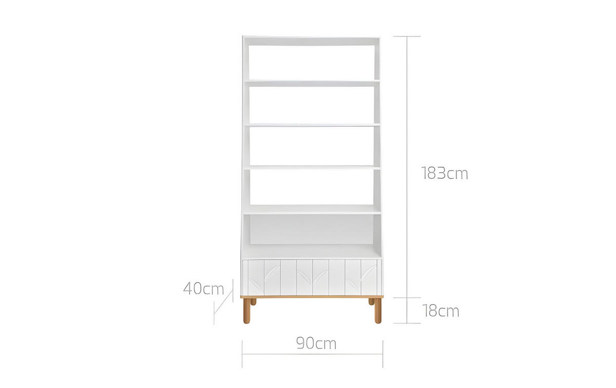 KINDERREGAL Toteme Weiß - Weiß, Holzwerkstoff (90/183/40cm) - RAUMHIRSCH FURNITURE