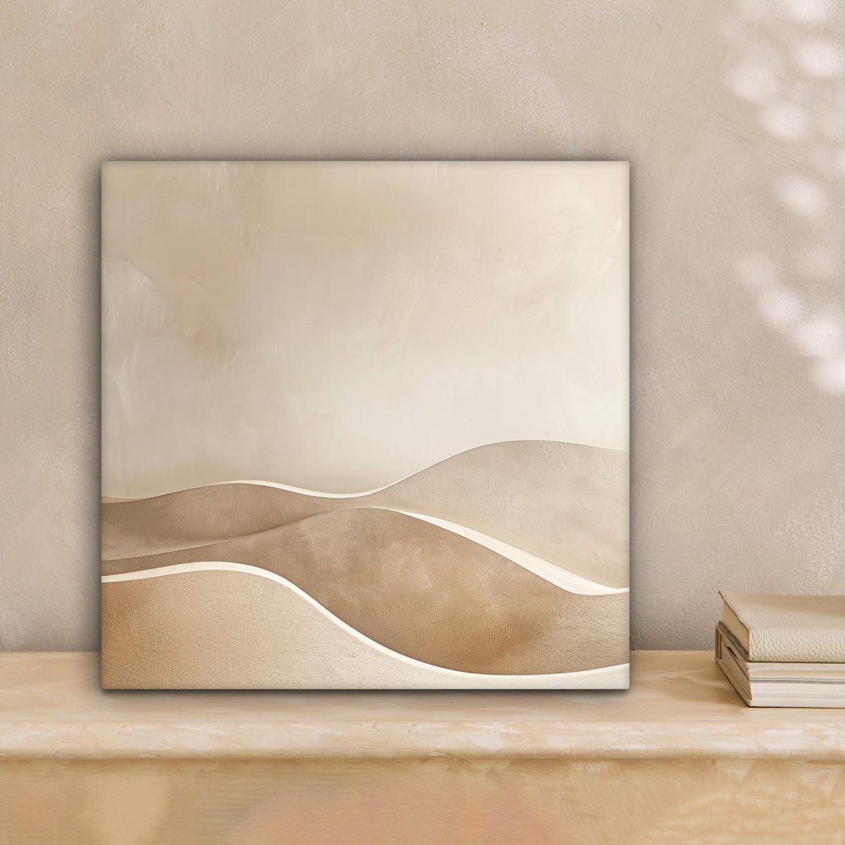 LEINWANDBILD Beige - Natur - Abstrakt - Modern Deko Wohnzimmer 20x20 cm - Beige, Textil (20/20cm) - MuchoWow