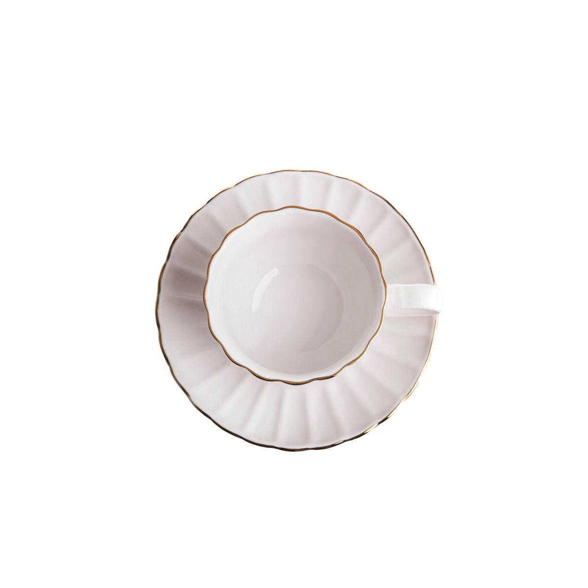 TASSE Melida mit Untertasse 0,2 l 6-er Set - Weiß, Keramik (0.2L) - Homla
