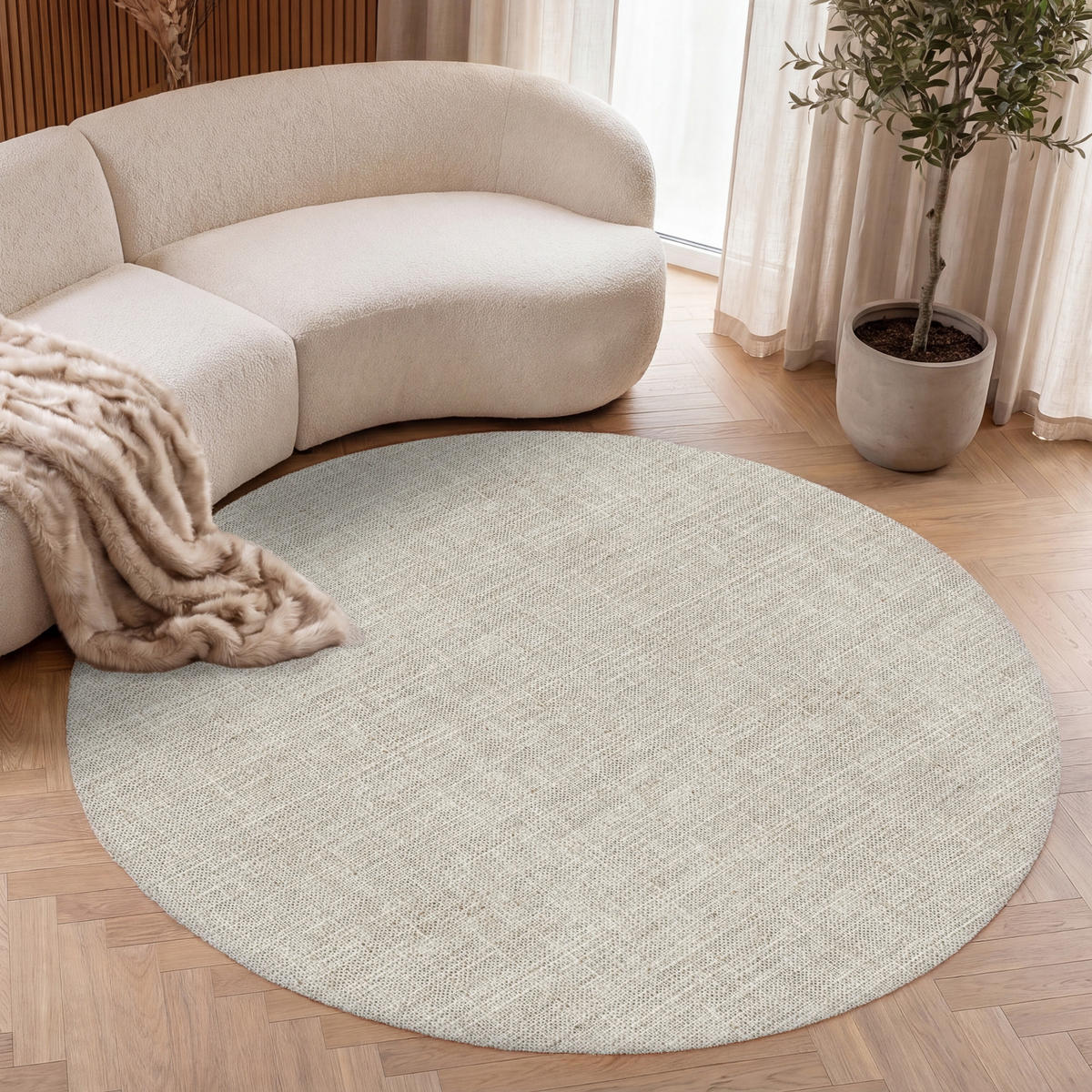 OnlyWow TEPPICH - Leinen - Textur - Beige
