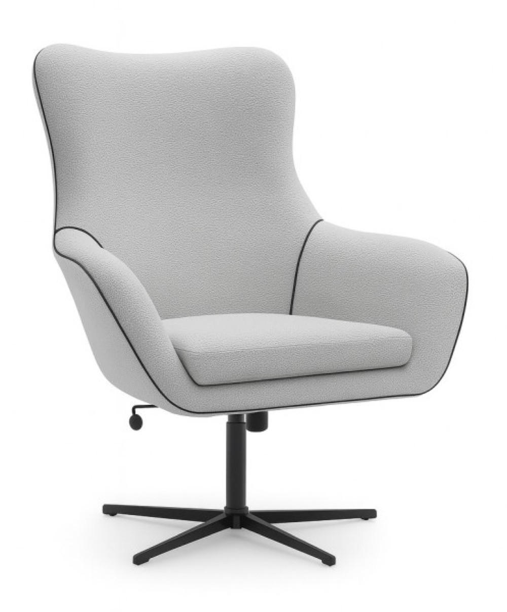 SESSEL Hellgrau LISA Drehbar Verstellbare Rückenlehne - Grau, Textil (88/110/106cm) - Sepro Meble