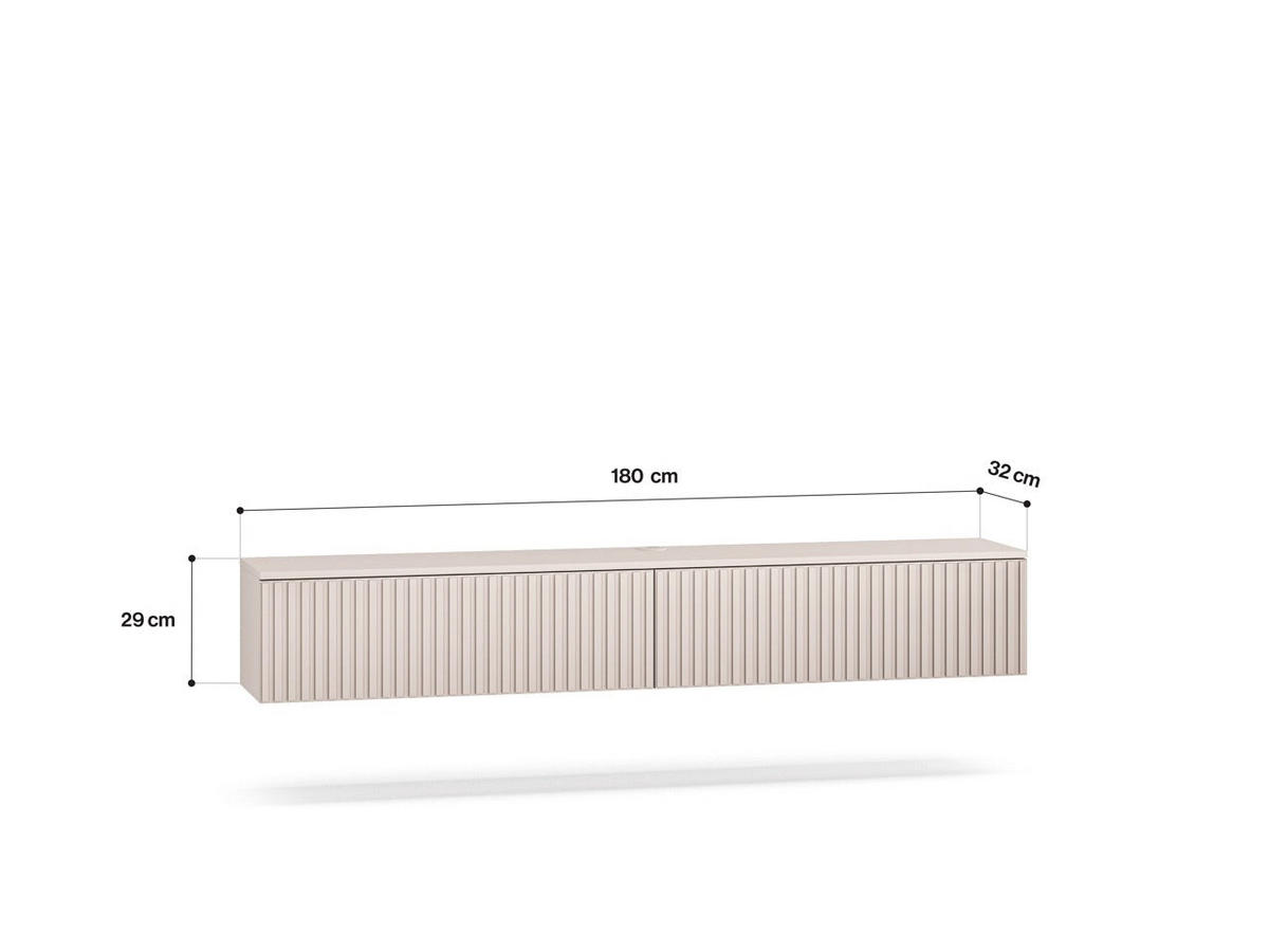 LOWBOARD – 180 cm – Sophie – Kaschmir / Eichefarben - Kaschmir/Eichefarben, Holzwerkstoff (180/29/32cm) - hi-markt