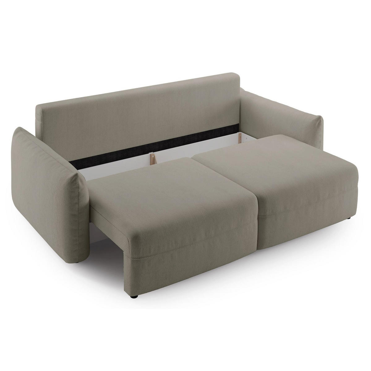 SCHLAFSOFA Theolla Beige - Beige/Schwarz, Textil/Metall (248/97/111cm) - Selsey