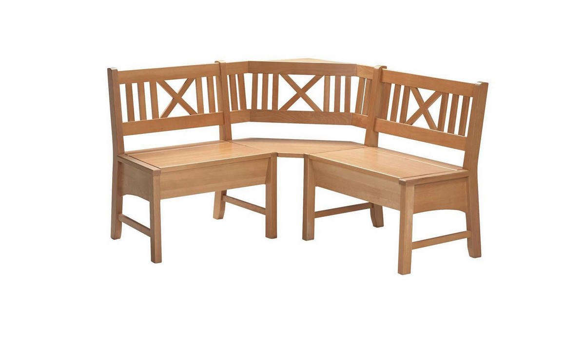 ECKBANK Deborah 177 x 177 x 87 Massivholz Buche lackiert - Buchefarben, Holz (177/177cm) - 58aufmkessel