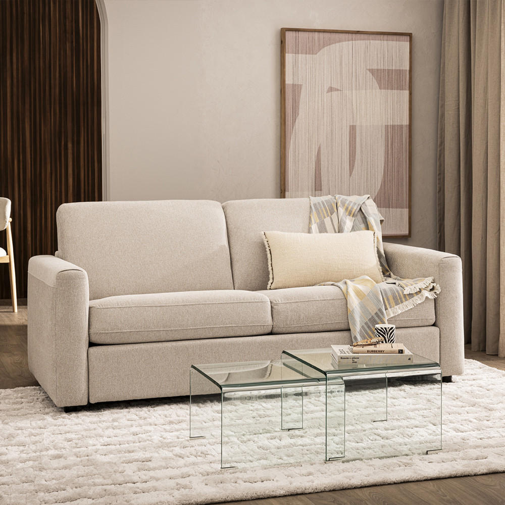 BEISTELLTISCH - Glas - Transparent - 2er-Set - Transparent, Glas (50/45/33cm) - Drawer