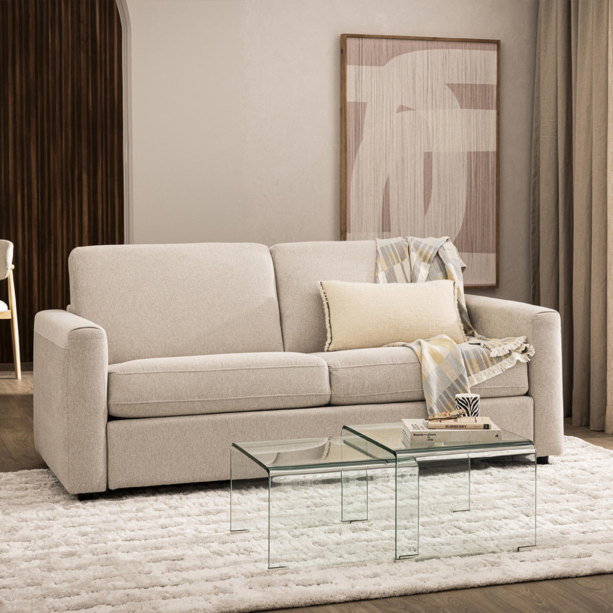 BEISTELLTISCH - Glas - Transparent - 2er-Set - Transparent, Glas (50/45/44cm) - Drawer