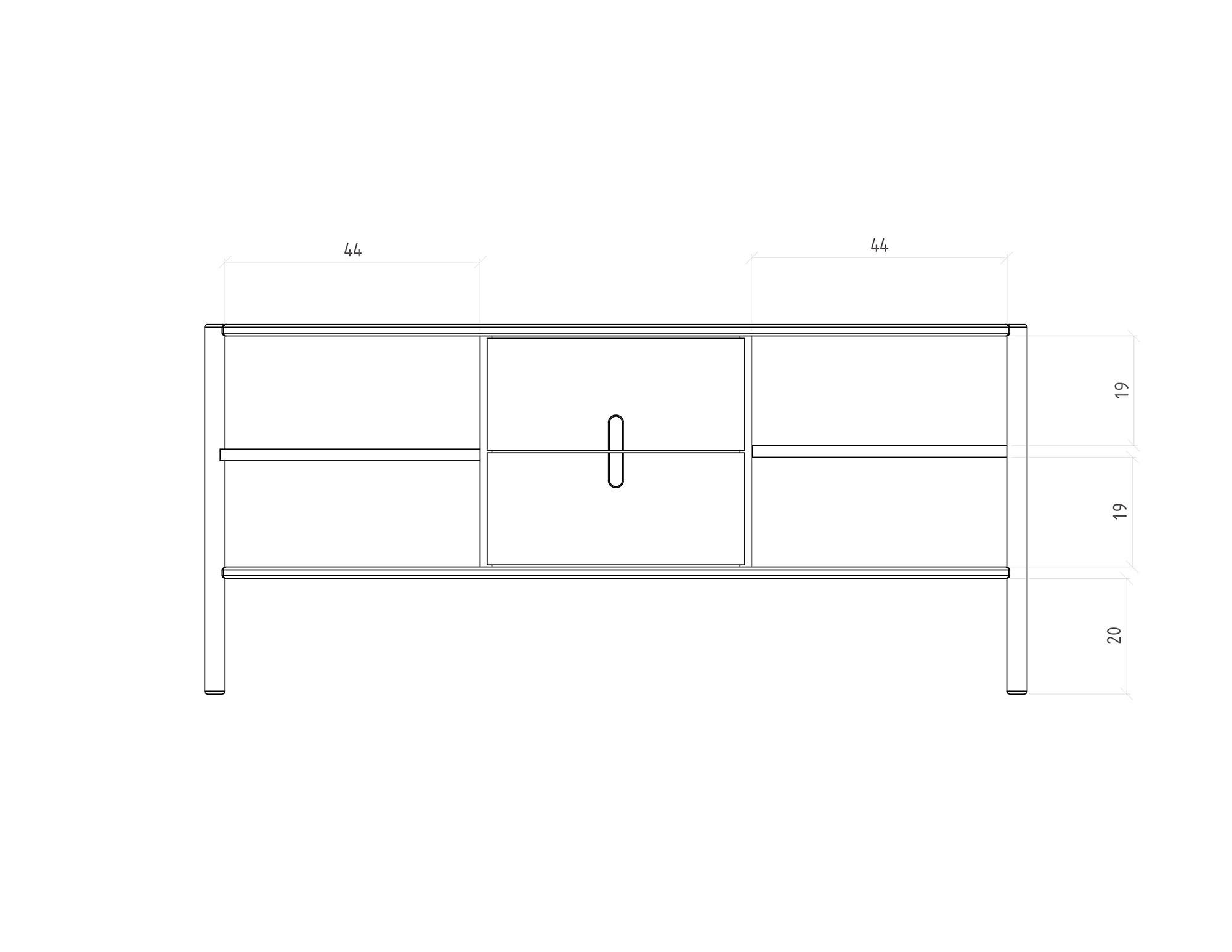 KOMMODE INA Wildeiche - Dunkelbraun, Holz (142/64/46cm) - byoak