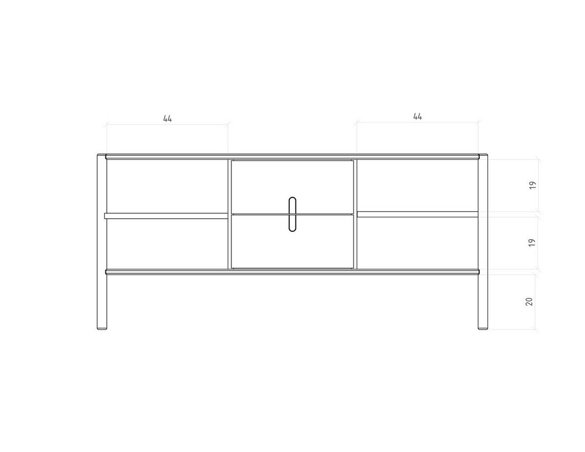 KOMMODE INA Wildeiche - Alteiche, Holz (142/64/46cm) - byoak