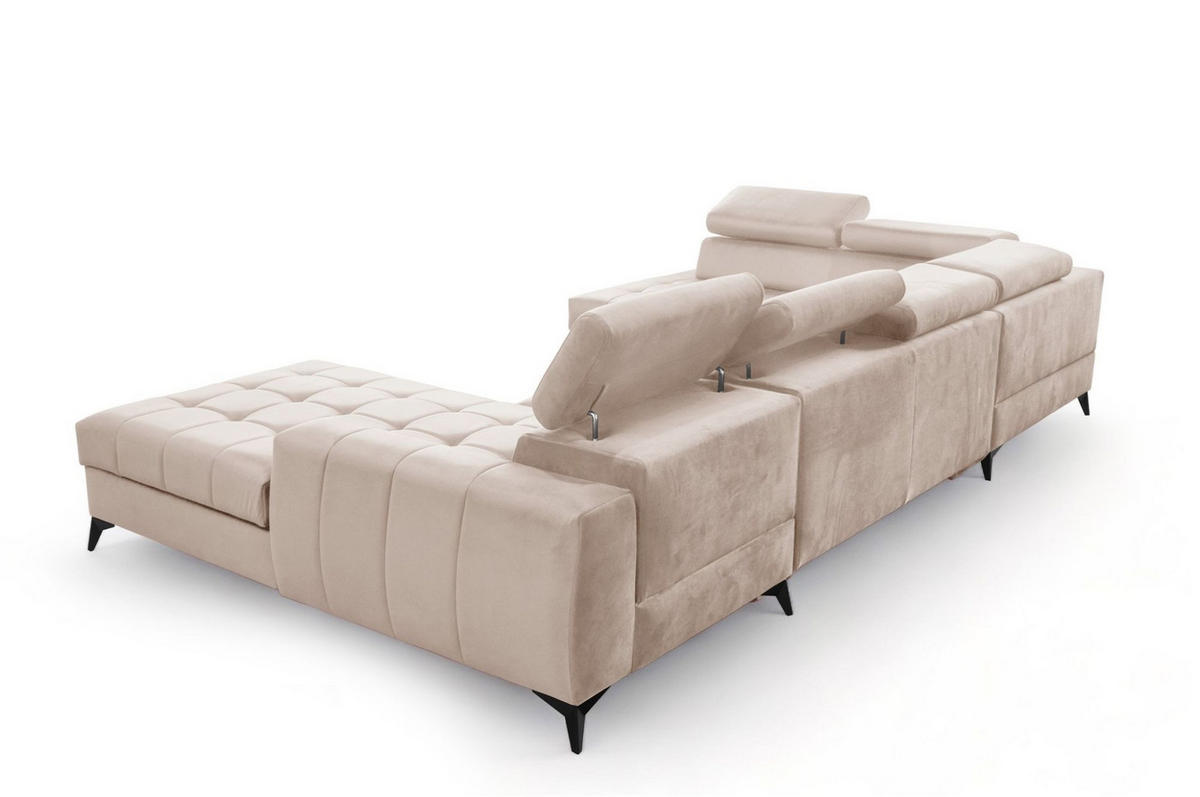 WOHNLANDSCHAFT Agnesa In Salvador - Beige, Holzwerkstoff/Textil (345/95/200cm) - Fun Möbel