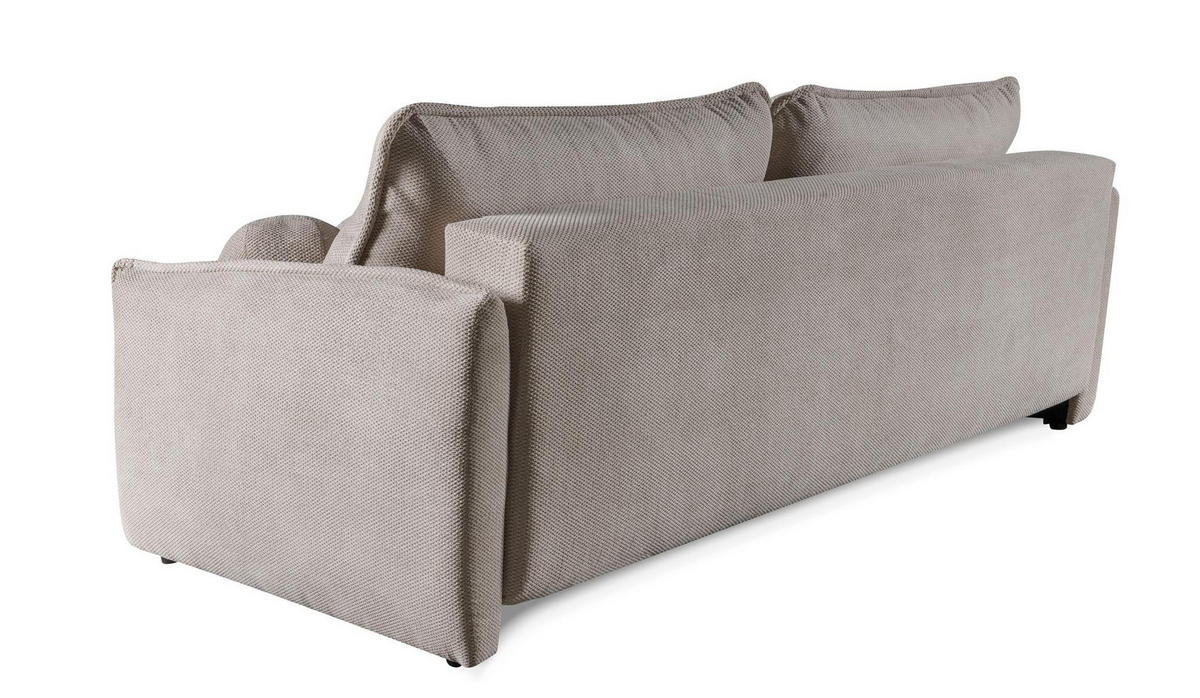 SOFA Perugia Grau, mit Schlaffunktion - Grau, Holzwerkstoff (231/93/106cm) - Bettso