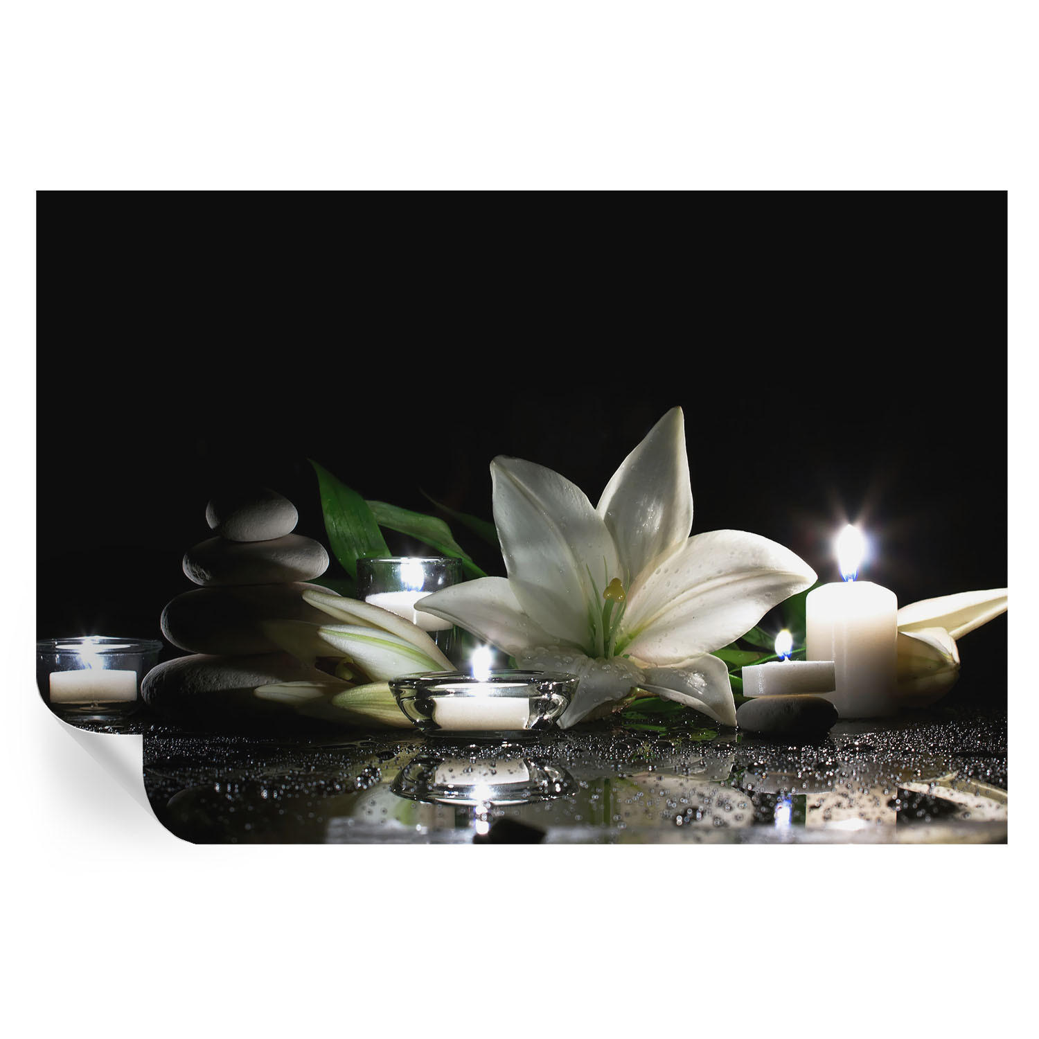 FOTOTAPETE 104x70 cm - Entspannende Szene - Schwarz, Textil (104/70cm) - Wallfluent