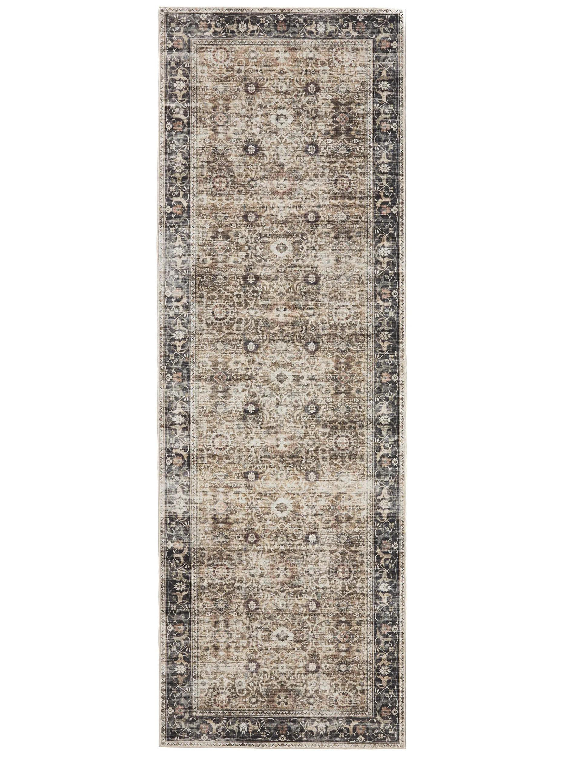 VINTAGE-LÄUFER George waschbar 80x240 cm - Taupe/Anthrazit, Kunststoff (80/240cm) - benuta