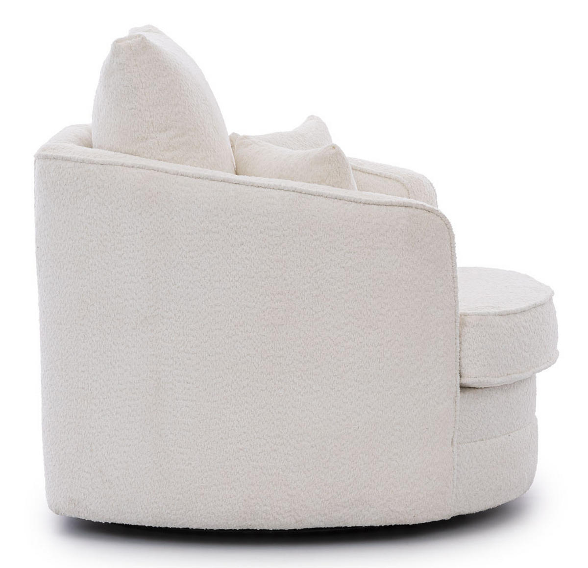 DREHSESSEL Ted aus Weiß Boucle-Stoff - Schwarz/Weiß, Holz/Textil (107/94/100cm) - S-Style Möbel