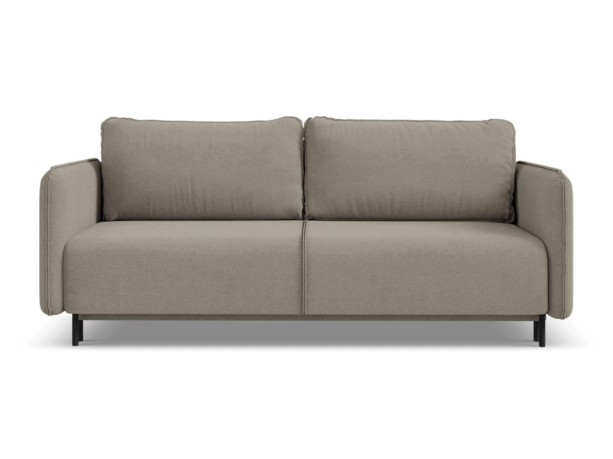 3-SITZER SOFA mit Schlaffunktion Strukturstoff Stoff Beige - Beige/Schwarz, Holz/Textil (226/90/92cm) - Makamii