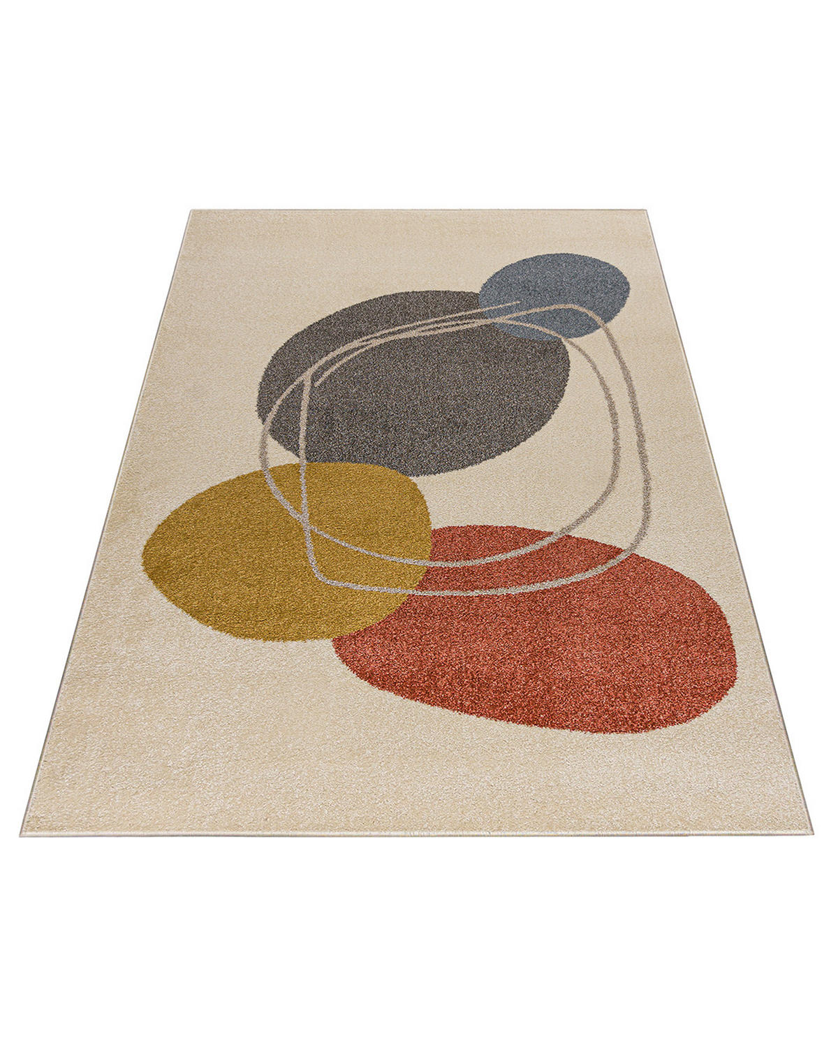 TEPPICH Beige Geometrisch In-Outdoor Pflanzlich Kurzflor Rechteckig 120 x 170 cm - Beige/Multicolor, Textil (120/170cm) - Mazovia